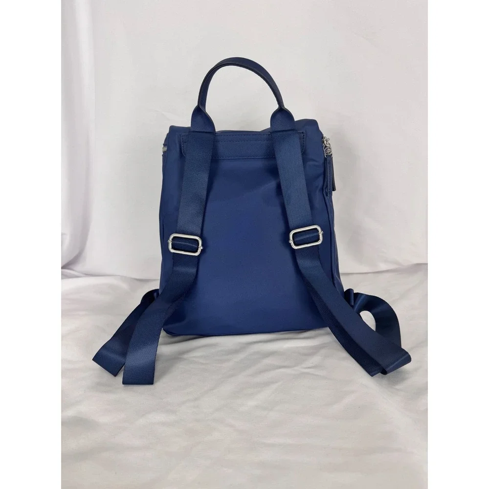 Giani Bernini Backpack‎ Convertible Shoulder Bag Double Zip Navy Blue